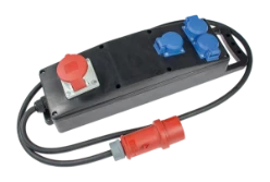 CEE-contactdoos combinatie (IEC 60309) Industriële contact/steek toepassin SCHWABE SCHWABE CEE VERDEELDOOS 3X230/1X400V 16A 2M NEOPREEN KABEL 88060557