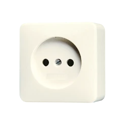 Wandcontactdoos AP 600 Jung Wandcontactds.AP600 wit 1-vdg. opb.2-polig met sch 611A