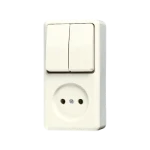 Schakelaar/wandcontactdoos combinatie Jung 645 A