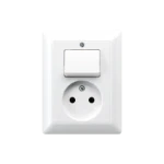 Schakelaar/wandcontactdoos combinatie Jung AS 5546 EU WW