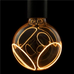 LED Globe 125 2x slanting Soft Curve, led lichtbron, smokey, E27, PHAS