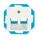 Onderdeel/centraalplaat communicatie-schakelmateriaal ION INDUSTRIES Modular Jack 30° 2-voudig met Centr