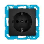 Wandcontactdoos ION INDUSTRIES Wandcontactdoos RA V1/J1 Mat Zwart