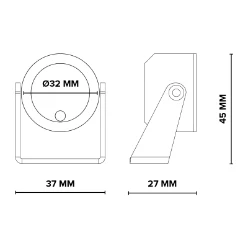 Downlight/spot/schijnwerper Led spots, opbouw LUMOTECH OPBOUWSPOT LUXI 40gr. WW ZWART 876686