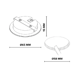 Downlight/spot/schijnwerper Led spots, inbouw LUMIKO LAGOS XPG LED INBOUWSPOT 2,3W, HOEK 90gr. 2700K 876693