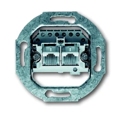 Datacom contactdoos (twisted pair) Basiselement data ABB BUSCH-JAEGER DATACONTACTDOOS 2 X RJ45 PARALLEL CAT3 2CKA000230A0235