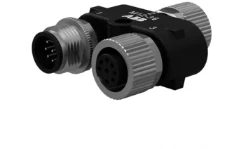 M12-3G M12 Y-connector van Adam OSSD M12-8 met M12-8 cables