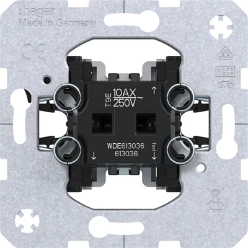 Installatieschakelaar Basiselementen HAGER Wisselschakelaar zonder spreidklemmen WDE613036