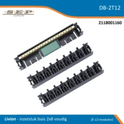 SEP DB (12) inzetstuk buis 2x8-voudig 16/19mm (aardrail, lasklemhouder