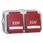 Wandcontactdoos Peha D 6632 WAB LED/4 NA ROT EDV