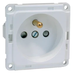 wandcontactdoos met penaarde met kinderbeveiliging, oranje