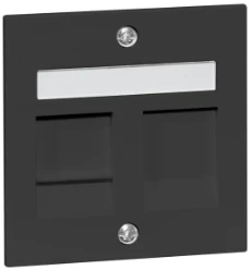 Nova afdekking voor draagframe 600 MJ1-1 voor 2 Modular Jacks, zwart