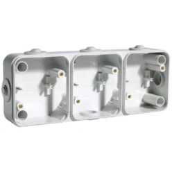 Opbouwbehuizing 3 voudig, grijs