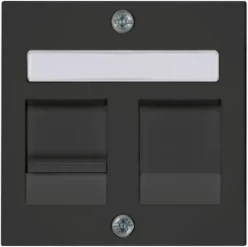 Badora afdekking voor draagframe 600 MJx voor 1 Modular Jack, zwart