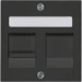 Onderdeel/centraalplaat communicatie-schakelmateriaal BADORA Peha Badora afdekking voor draagframe 600 MJx voor 1 Modular Jack, zwart 00276862