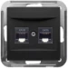 Wandcontactdoos BADORA Peha Badora universeel aansluiting UAE Cat. 62 Terminals, zwart 00276912