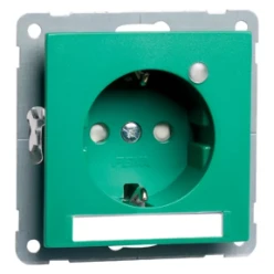 Nova wandcontactdoos met randaarde, insteekcontacten, LED, groen