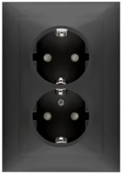 Standard wandcontactdoos 2-voudige, half opbouw, insteekeendelige afde