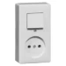 Schakelaar/wandcontactdoos combinatie Opbouw Peha Opbouw combinatie wipschak. universeel met wcd zonder aarde 2-polig 00274621