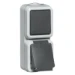 Schakelaar/wandcontactdoos combinatie Opbouw Peha Combinatie wcd met ra wipschak opb grijs IP54 00307611