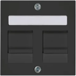Badora afdekking voor draagframe 600 MJx voor 2 Modular Jack, zwart