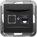 Wandcontactdoos BADORA Peha Badora universeel aansluiting UAE Cat. 61 Terminal, zwart 00276902