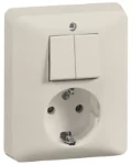 Schakelaar/wandcontactdoos combinatie Peha H 80.6685 W