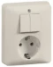 Schakelaar/wandcontactdoos combinatie STANDARD Peha Combinatie wcd zonder ra serieschakelaar half opb. wit 00246521