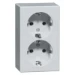 Wandcontactdoos Opbouw Peha Opbouw wcd met ra 2-voudig rechthoekig 2-polig 10/16 A 250 V wit 00495021