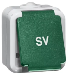 Standard wandcontactdoos SCHUKO, groen SV