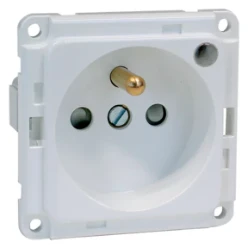 wandcontactdoos met penaarde met kinderbeveiliging, LED, rood