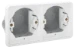 Doos voor montage in wand/plafond Switches & Sockets Niko Deze tweevoudige horizontale montagedoos is geschikt voor het inbouwen van twee spuitwaterdichte functies. Het geheel is spuitwaterdicht wat het uitermate geschikt maakt voor gebruik in vochtige ru