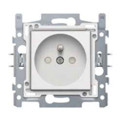 Stopcontact met penaarde en beschermingsafsluiters, inbouwdiepte 28,5