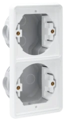 Spuitwaterdichte tweevoudige verticale inbouwdoos voor twee functies,