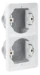 Doos voor montage in wand/plafond Switches & Sockets Niko Deze tweevoudige verticale montagedoos is geschikt voor het inbouwen van twee spuitwaterdichte functies. Het geheel is spuitwaterdicht wat het uitermate geschikt maakt voor gebruik in vochtige ruim
