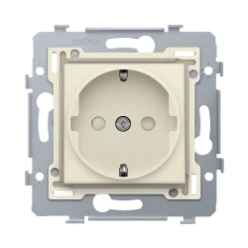 Stopcontact 71 x 71 mm met randaarde en insteekklemmen, sokkel en afwe