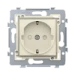 Wandcontactdoos Switches & Sockets Niko Samengesteld tweepolig stopcontact 16 A~ 250 V (sokkel en afwerkingsset), met randaarde en centraalplaat met beschermingsafsluiters (inbouwdiepte 28,5 mm). Het stopcontact bevat contactbussen met een groot contactop