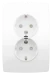 Wandcontactdoos Switches & Sockets Niko Inclusief afdekplaat met geïntegreerde centraalplaat. De opbouwhoogte bedraagt 8 mm. Dit stopcontact kan worden ingebouwd in een speciale ovalen enkelvoudige inbouwdoos. 111-67835