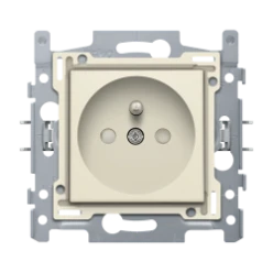 Stopcontact met penaarde en beschermingsafsluiters, inbouwdiepte 28,5