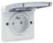 Wandcontactdoos Switches & Sockets Niko Dit opbouwstopcontact is voorzien van penaarde, beschermingsafsluiters, schroefklemmen en een beschermklep met scharnieren. Het mechanisme wordt in een spuitwaterdichte montagedoos geplaatst. Het geheel is spuitwate
