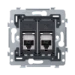 Datacom contactdoos (twisted pair) Switches & Sockets Niko Dit mechanisme met 2 RJ45-aansluitpunten STP cat. 6A, klaar voor PoE++, in vlakke uitvoering, dient om netwerkverbinding met 2 apparaten te maken voor telefonie, Ethernet, IP, PoE of internettoepa