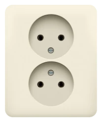 Dubbel tweepolig stopcontact zonder aarding, volledig apparaat incl. a