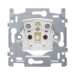 Wandcontactdoos Switches & Sockets Niko Mechanisme voor een stopcontact zonder aarding, met schroefbevestiging en met beschermingsafsluiters. Dit stopcontact heeft een inbouwdiepte van 21 mm. Een afwerkingsset en een afdekplaat in een kleur naar keuze moe