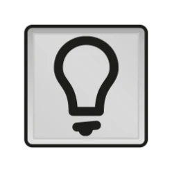 Lampsymbool voor spuitwaterdichte controleschakelaars en spuitwaterdic