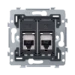 Datacom contactdoos (twisted pair) Switches & Sockets Niko Dit mechanisme met 2 RJ45-aansluitpunten STP cat. 6, klaar voor PoE++, in vlakke uitvoering, dient om netwerkverbinding met 2 apparaten te maken voor telefonie, Ethernet, IP, PoE of internettoepas