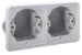 Doos voor montage in wand/plafond Switches & Sockets Niko 'Inbouwkader tweevoudig horizontaal, grey 700-75000