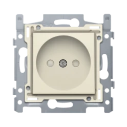 Stopcontact 60 x 71 mm zonder aarding, met insteekklemmen, sokkel en a