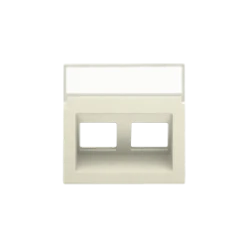 Centraalplaat data 2x RJ schuine uitgang, cream