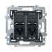 Datacom contactdoos (twisted pair) Switches & Sockets Niko Dit mechanisme met 2 RJ45-aansluitpunten UTP cat. 6A, klaar voor PoE++, in vlakke uitvoering, dient om netwerkverbinding met 2 apparaten te maken voor telefonie, Ethernet, IP, PoE of internettoepa