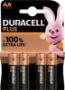 Standaard batterij (niet oplaadbaar) Niet-oplaadbare Batterijen Duracell 80291510 DURACELL PLUS LR06 AA 4ST 80291510